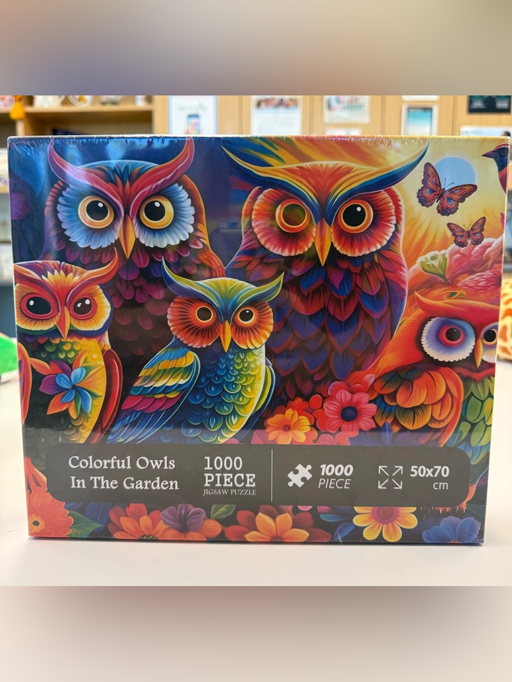 NIB Colorful Owls 1000-Piece Jigsaw Puzzle - Vibrant Rainbow Owls